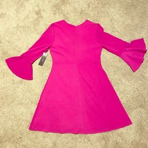 Magenta Flowy Sleeve Dress